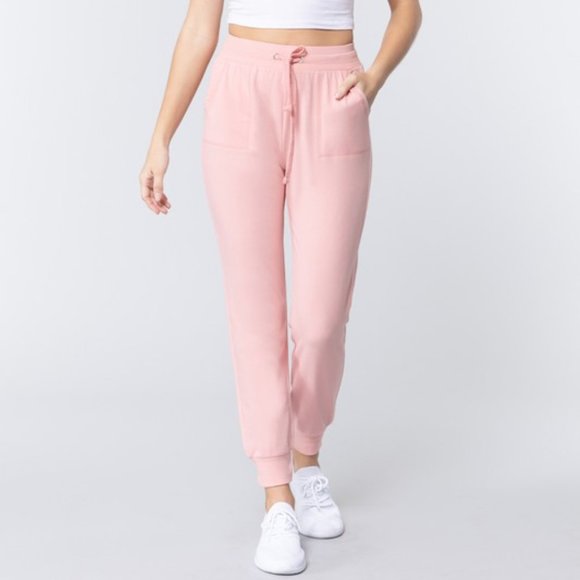 Boutique Pants - PInk Cotton Blend Pink Joggers